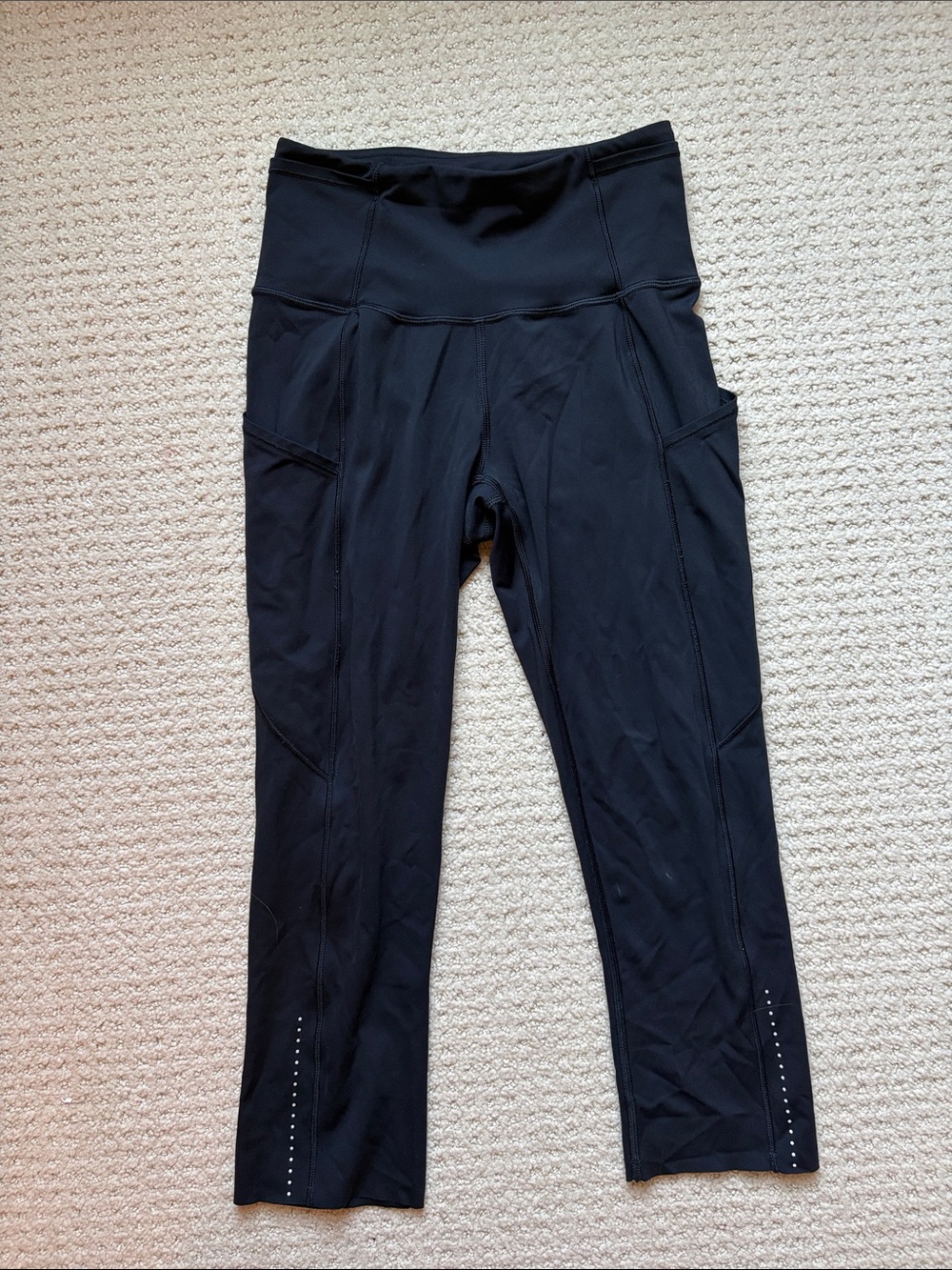 lululemon athletica Black Performance Capri Leggings with Side Pockets